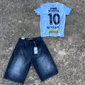 Jersey with Denim Short
