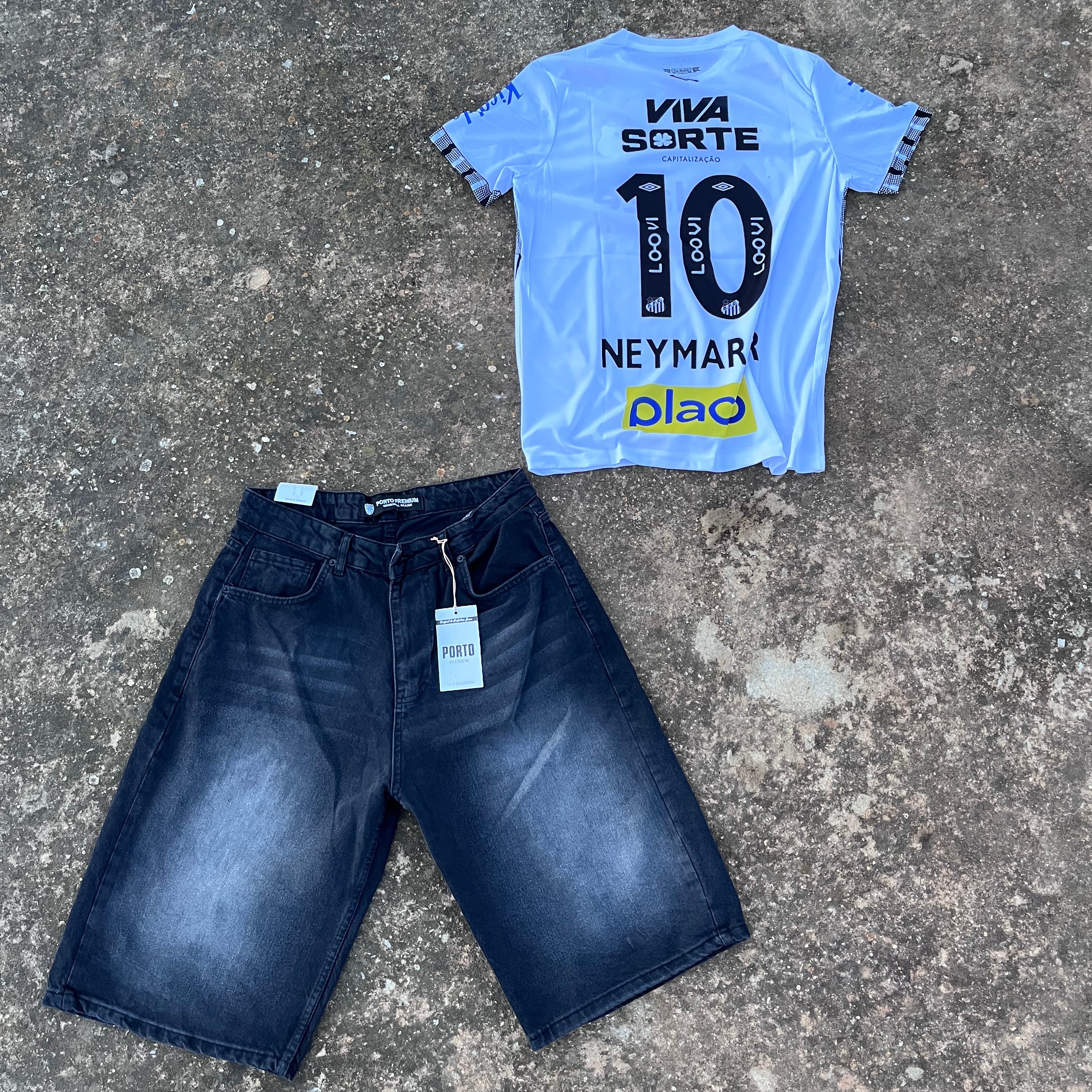 Jersey with Denim Short
