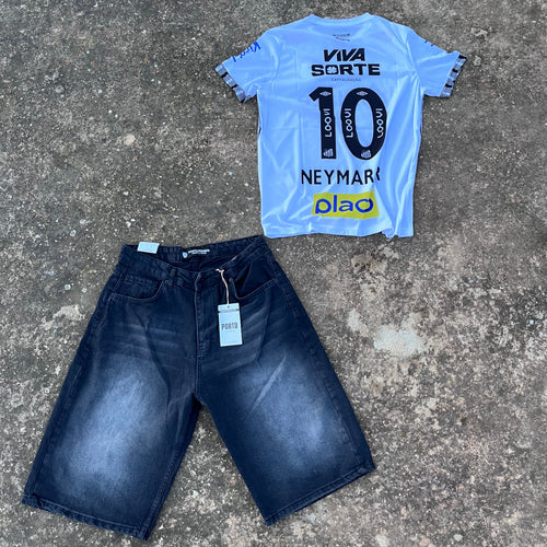 Jersey with Denim Short