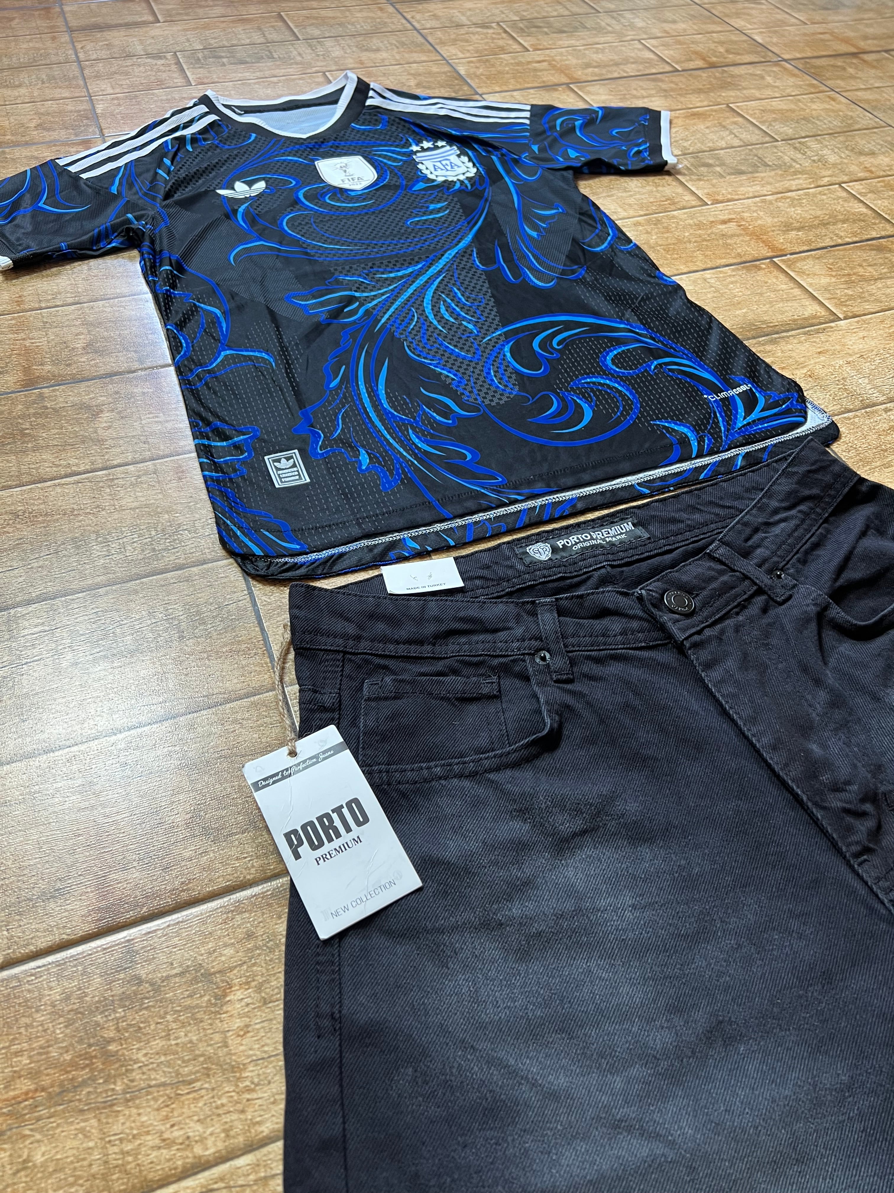 Argentina 2026 World Cup Edition + Black Denim Jorts Set