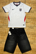 England 2026 World Cup Edition + Black Denim Jorts Set