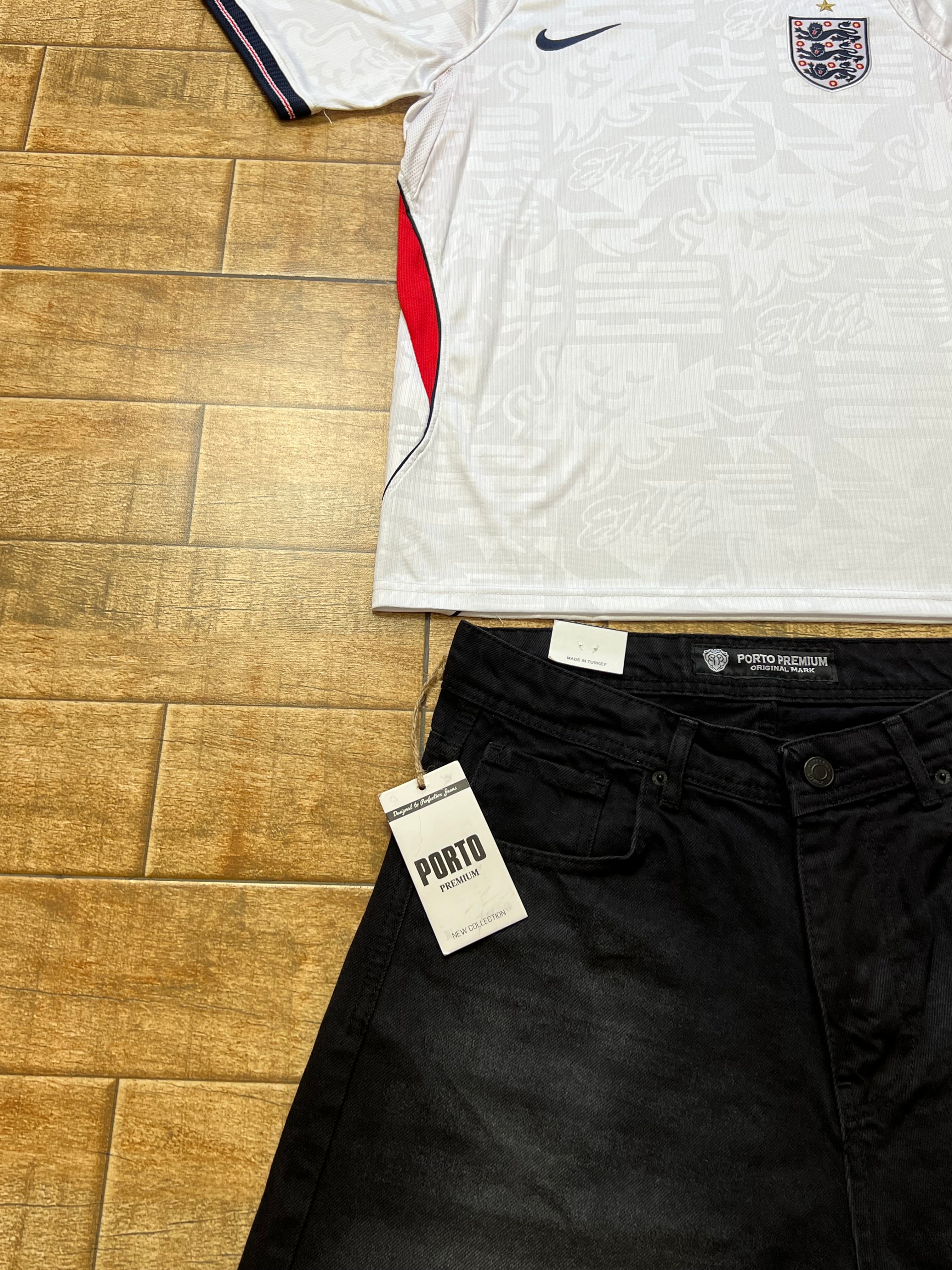 England 2026 World Cup Edition + Black Denim Jorts Set