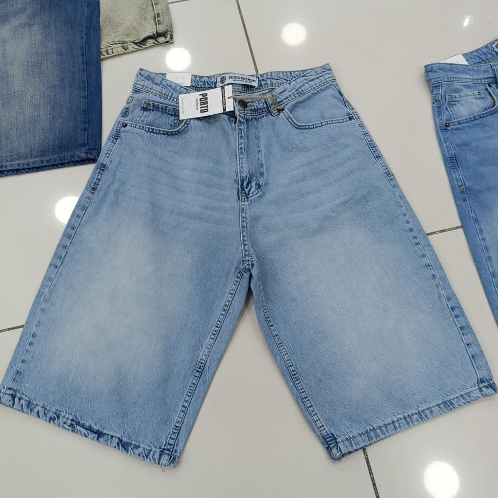 Porto Premium Baggy Jorts BLACK🖤| شورت جينز واسع بورتو بريميوم