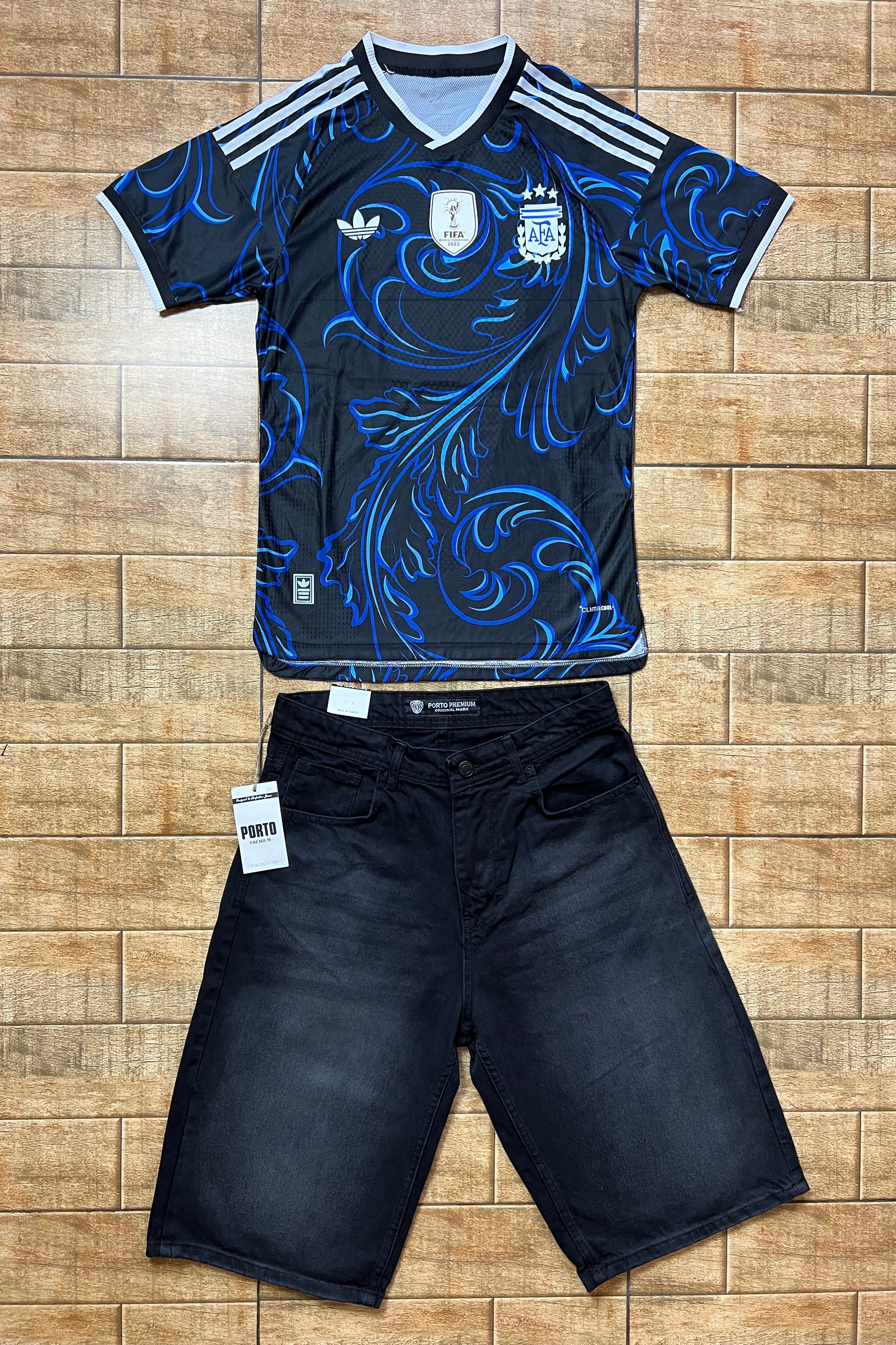 Argentina 2026 World Cup Edition + Black Denim Jorts Set