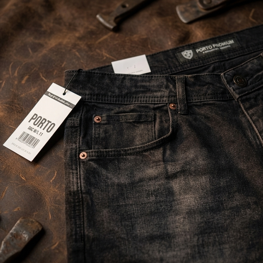 Porto Premium Baggy Jorts | شورت جينز واسع بورتو بريميوم