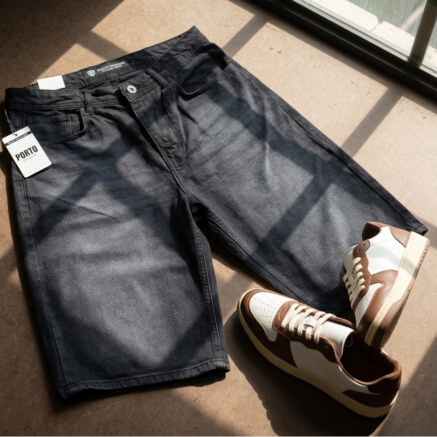 Porto Premium Baggy Jorts | شورت جينز واسع بورتو بريميوم